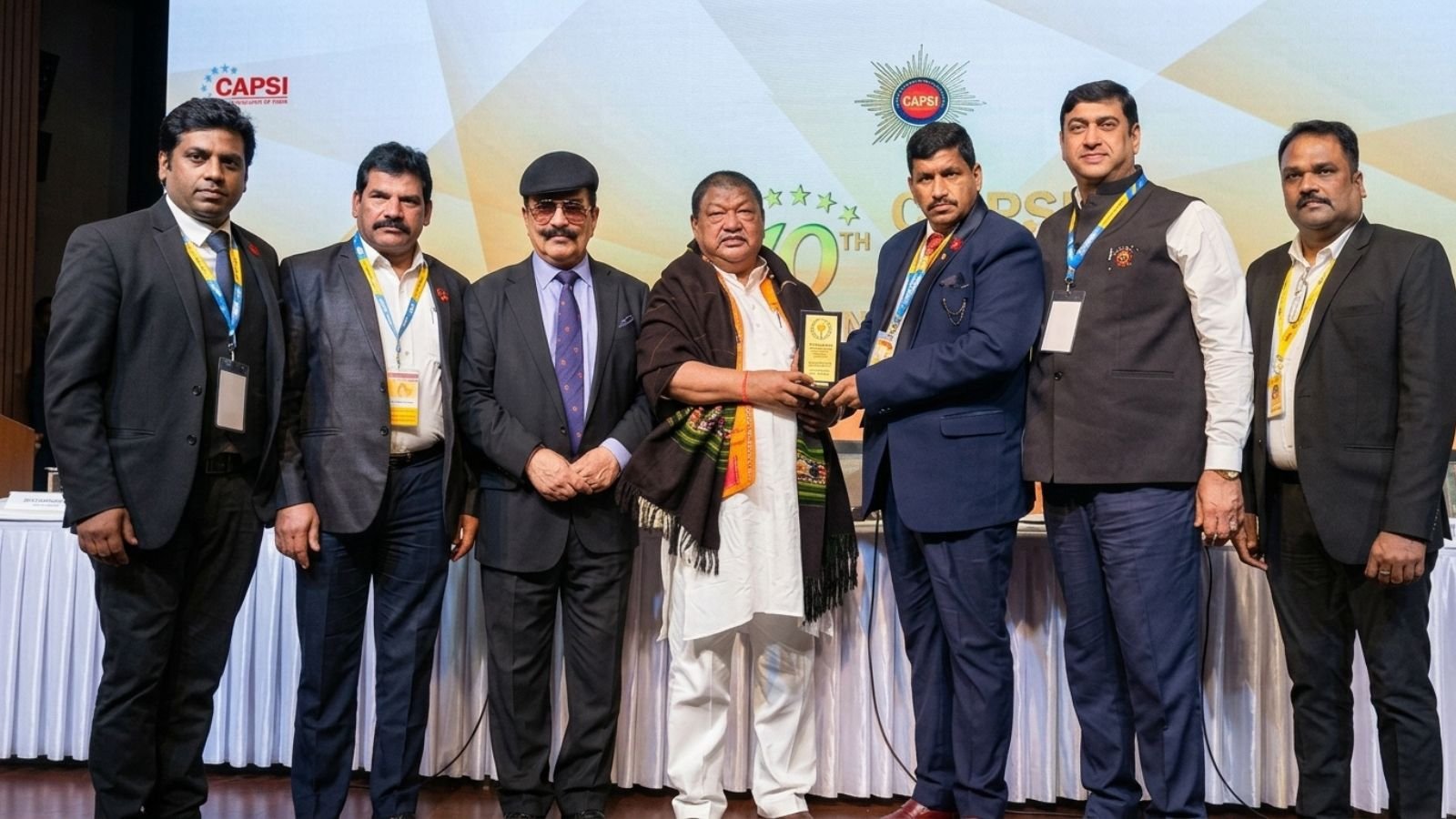Grace Security receiving honor at Security Leadership Summit 2024 from Hon'ble Union Minister Shri Jual Oram